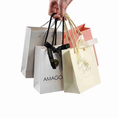 quality Personalized CMYK printing Small Printed Paper Gift Bags For Jewelry Packaging ODM factory